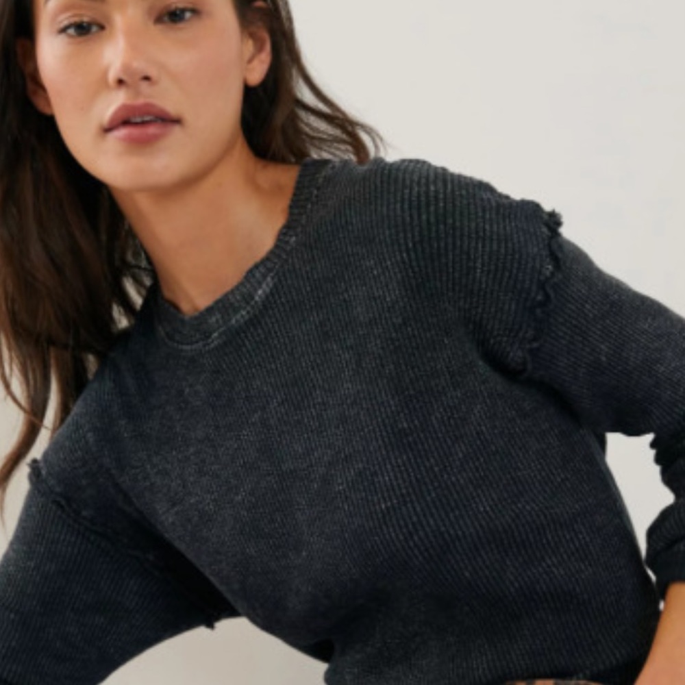 Anthropologie black Ronnie washed pullover size XS
